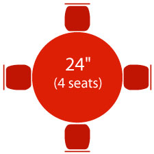 24" Round Table - 4 Seats